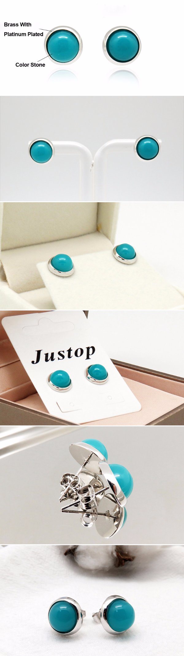 Fashion Jewelry Set Color Stone Beads Earring Stud for Women