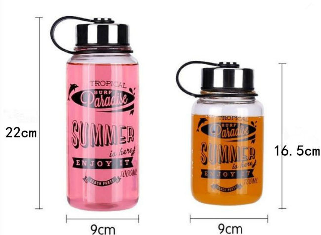 fashion Product Glass Sport Travel Water Bottle with Custom Logo