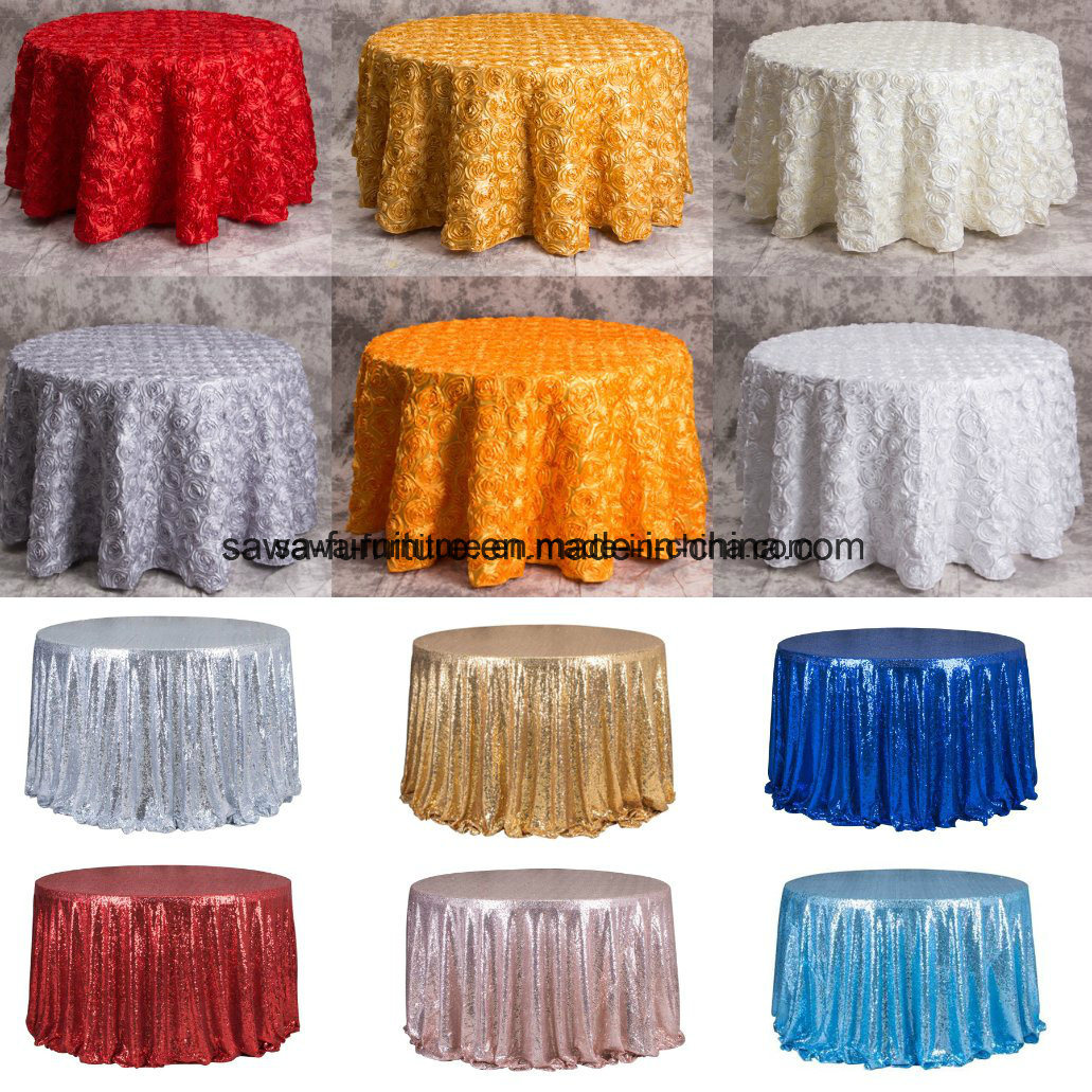 Wholesale White Polyester Wedding Ruffle Table Cloth