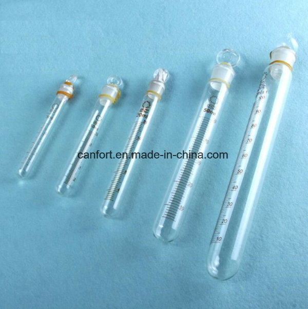 Lab Glassware Test Tubes with Graduation and Ground-in Glass Stopper