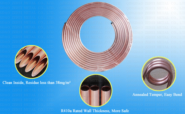 En 12735-1 Standard Annealed Copper Pipe Tube in Pancake Coil