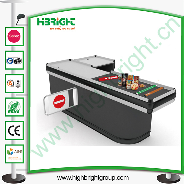 Supermarket Cashier Cash Counter with Converyor Belt