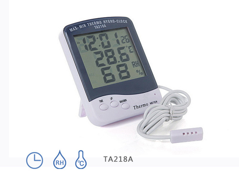 Digital Thermometer and Hygrometer Temperature Humidity Monitor with LCD Clock