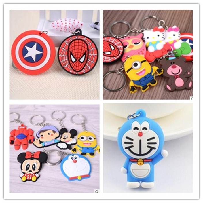 Promotional Product Customize Rubber Silicon Cartoon Plastic Keychain
