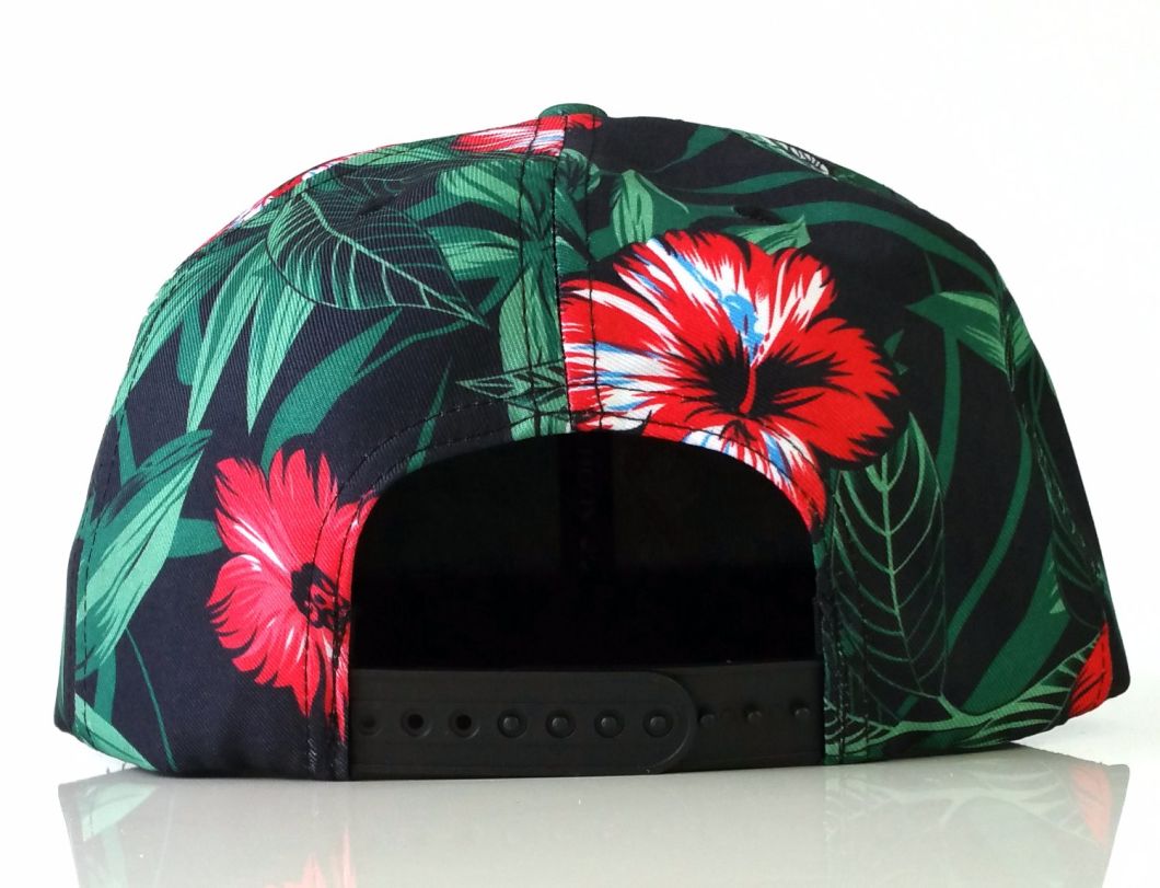 100% Acrylic Full Floral Printing Cap Blank Snapback Cap