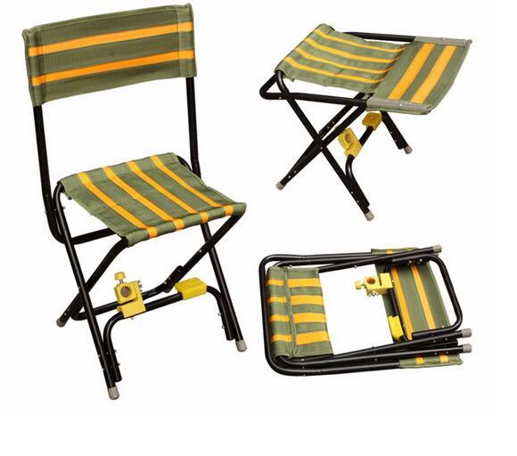 Outdoor Folding Camping Fishing Chair with Rod Holder