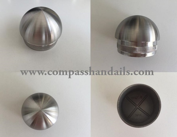 AISI304/316 Mirror/Satin Stainless Steel Dome End Caps for Staircase Balustrade/Fence/Baluster Post/Newel/Pipe/Tube