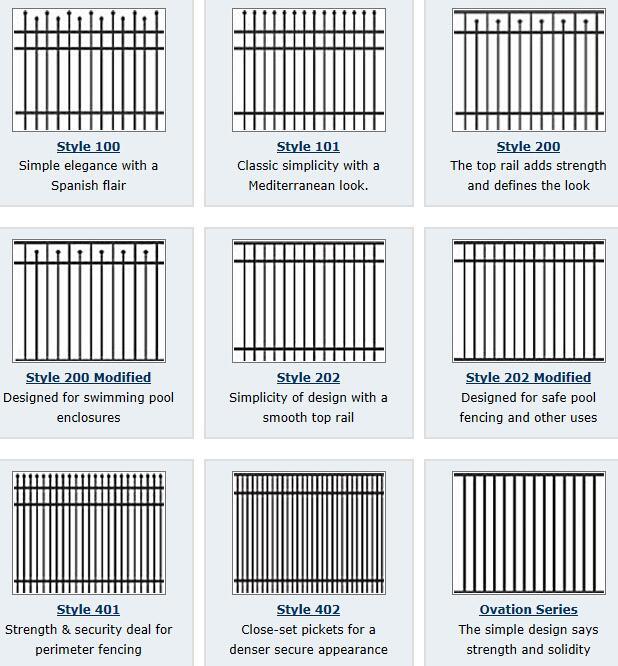 Powder Coated Galvanized Steel Black Wrought Iron Fence