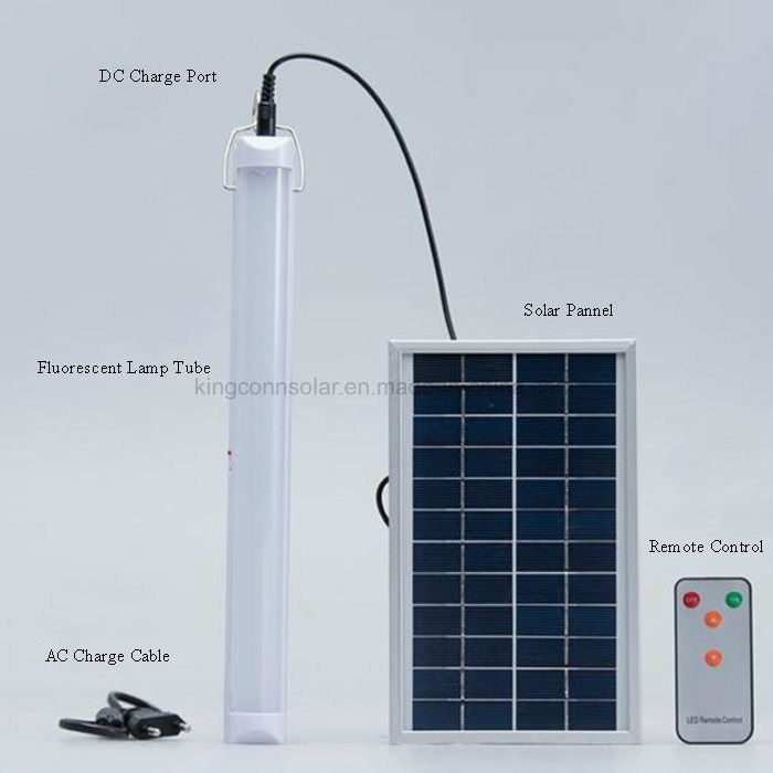 LED Tube Fluorescent Lamp Solar Power Home Indoor Outdoor Light