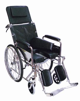 Folding Steel Manual Wheelchair with Chrome Frame