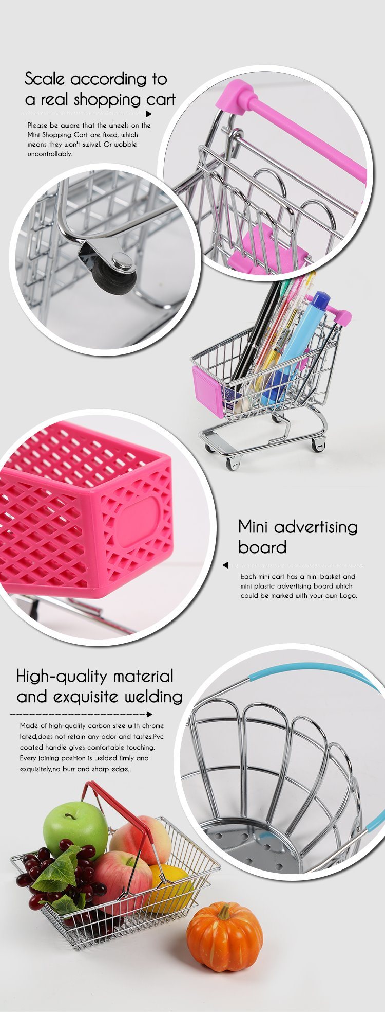 Desktop Gift Mini Shopping Cart Trolley