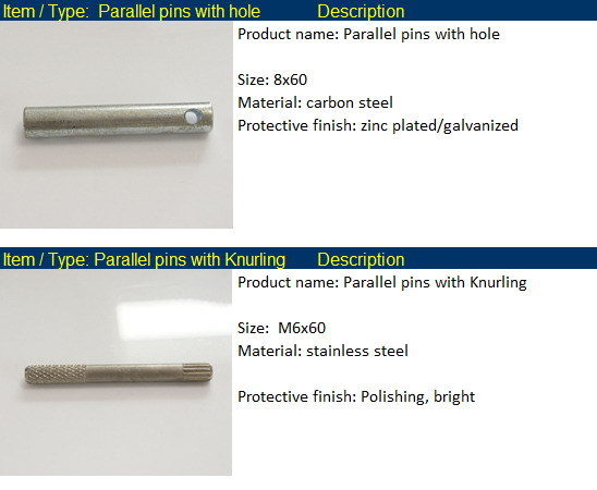 Carbon Steel Nickle Plated Clevis Pin