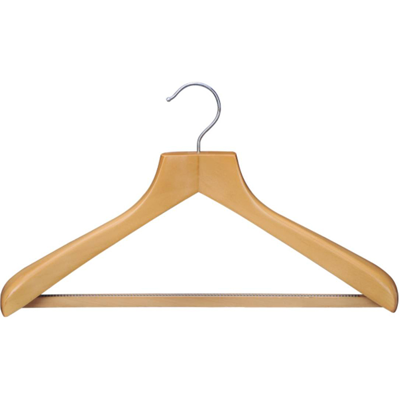 Natural Wooden Coat Hanger with Flat Head