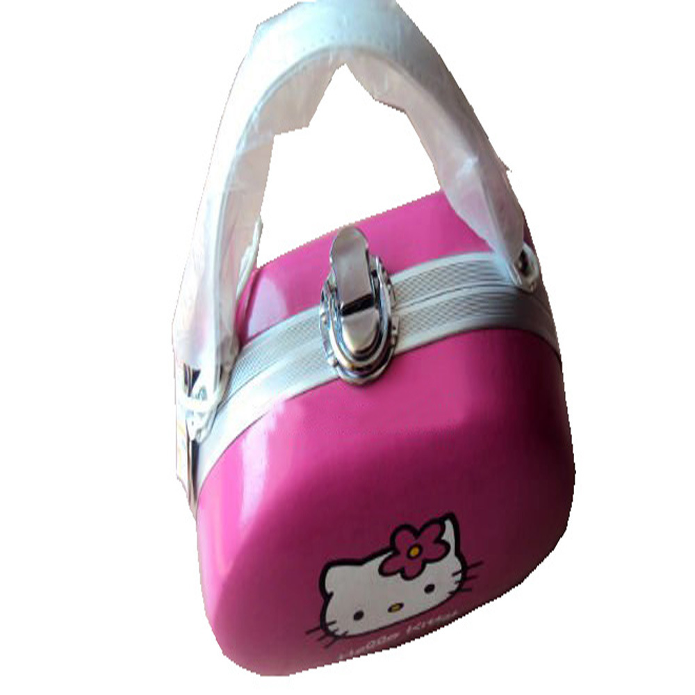 Pink Hello Kitty PU Leather Make up Bag Cosmetic Display Case for Traveling