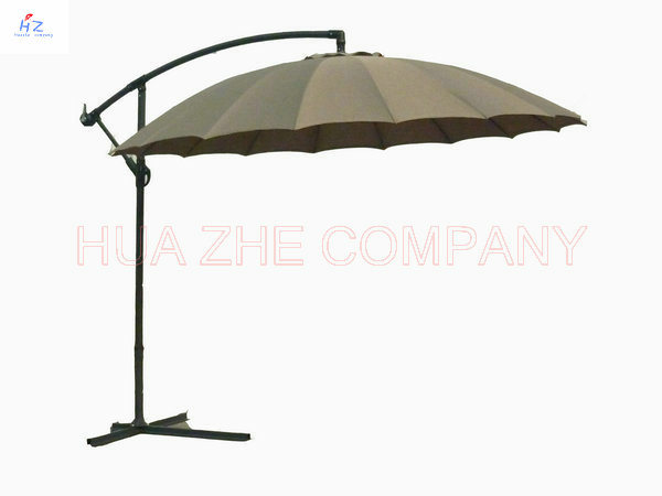 3m Fiber Glass Hanging Umbrella Garden Parasol Outdoor Umbrella