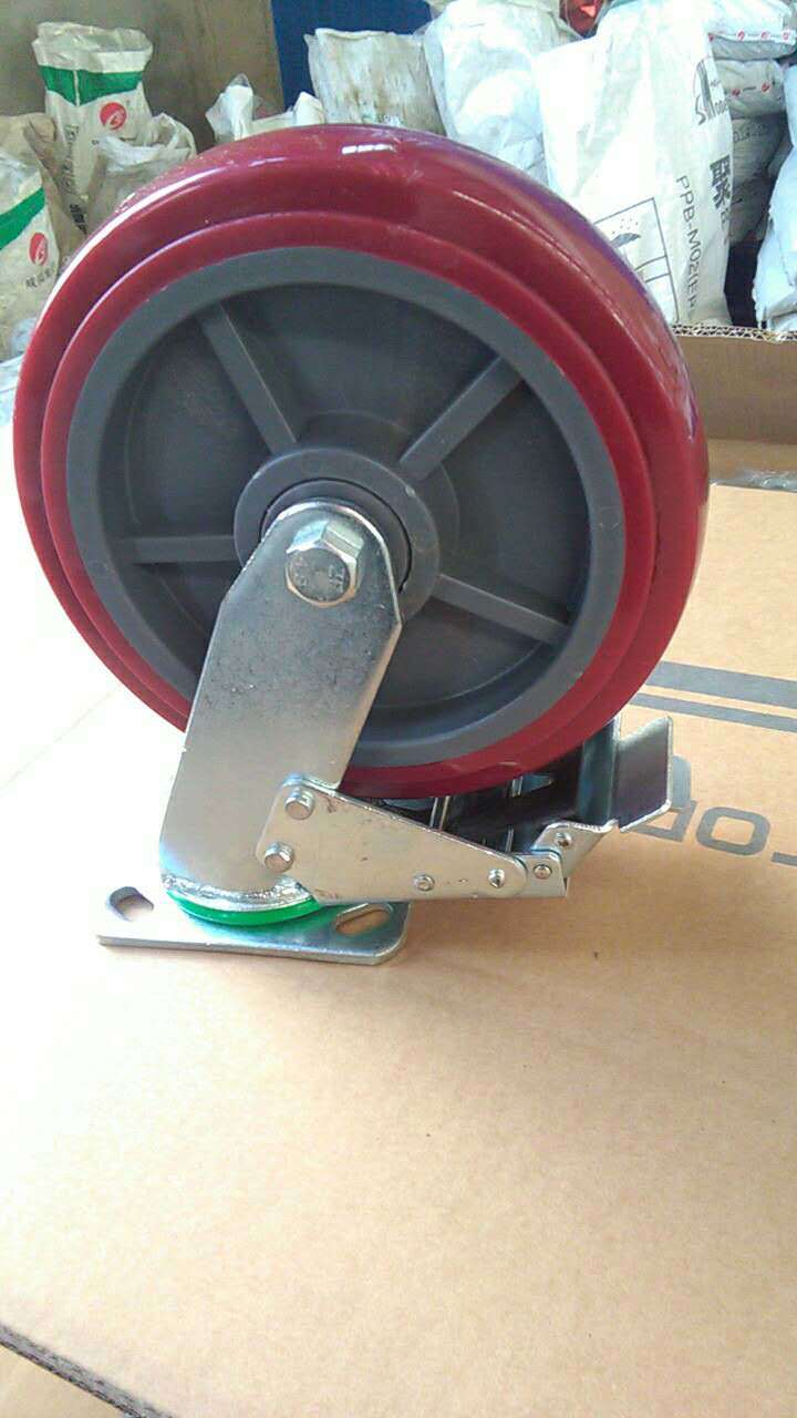 Scaffolding 8 Inch PU Swivel Caster Wheels with Brake