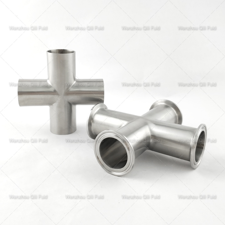 Stainless Steel Pipe Fittings Sanitary Tee Welding Cross