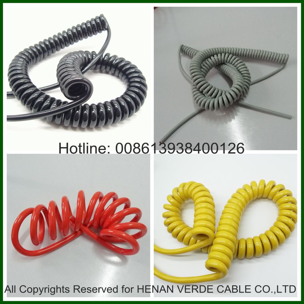 Flexible RoHS PVC PUR Wire Coiled Spiral Instrument Spring Cables Silicone Audio Electric Cable