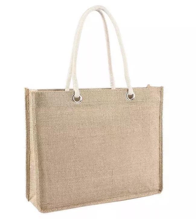 Plain Jute Beach Bags Logo Print Jute Shopping Bag