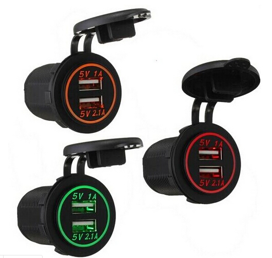 Dual USB Car Cigarette Lighter Socket Splitter 12V Charger Power Adapter Outlet AC/DC Adapter