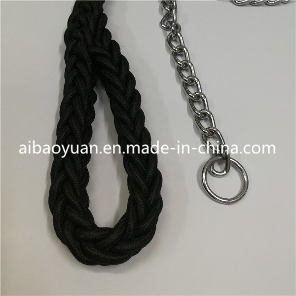 Black Polyester Ropes Pet Traction Rope and Iron Rings Dog Sets