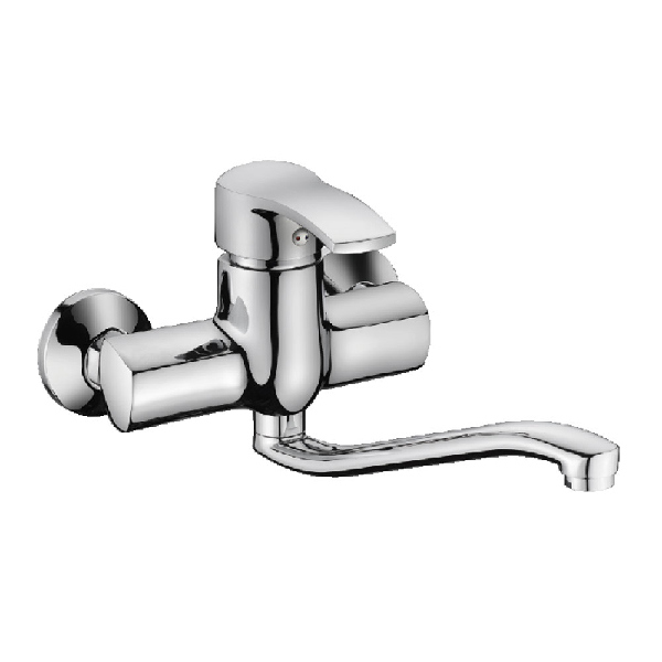 Wall Mounted Single Handle Brass Wall Kitchen Mixer (H01-104)