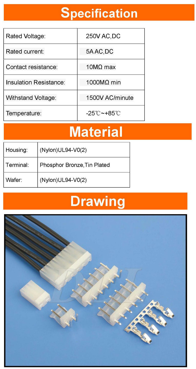 Replace Molex 1-10mm Jst 3.96mm Pitch Header Connector From China