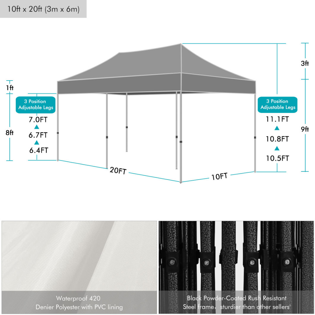 3mx6m Cheap Steel Outdoor Pop up Folding Gazebo Tent
