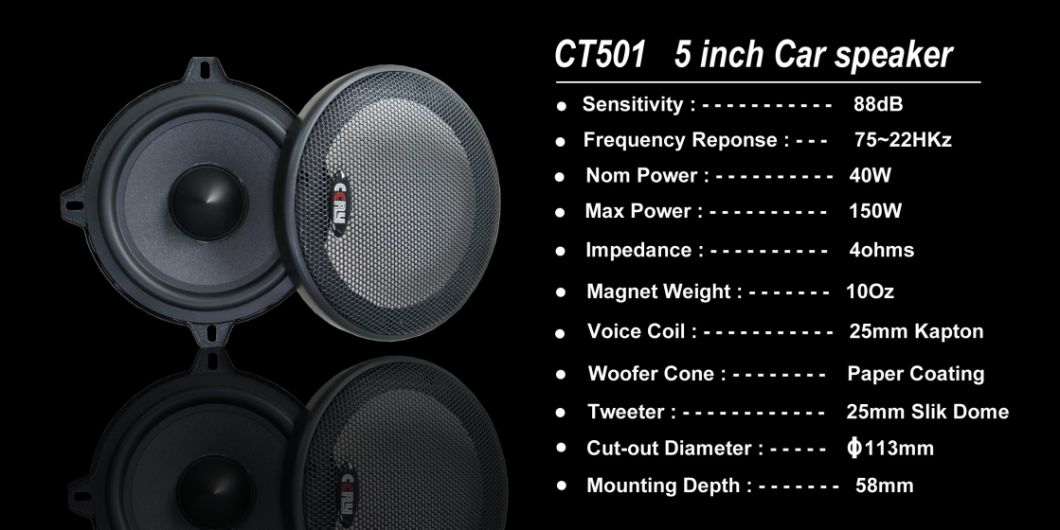 High Quality 5 Inch 2 Ways Speaker Accessories for Car