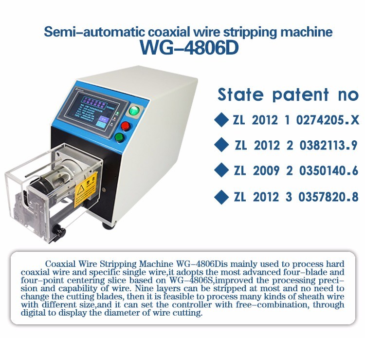 Stripping Usage Semi-Automatic Coaxial Cable Wire Stripping Stripper Machine (WG-4806D)