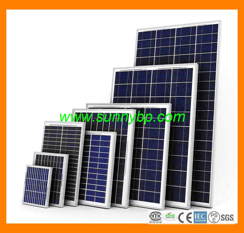 10W-20W-50W-100W Poly Solar Cell Panel with CE-IEC-ISO