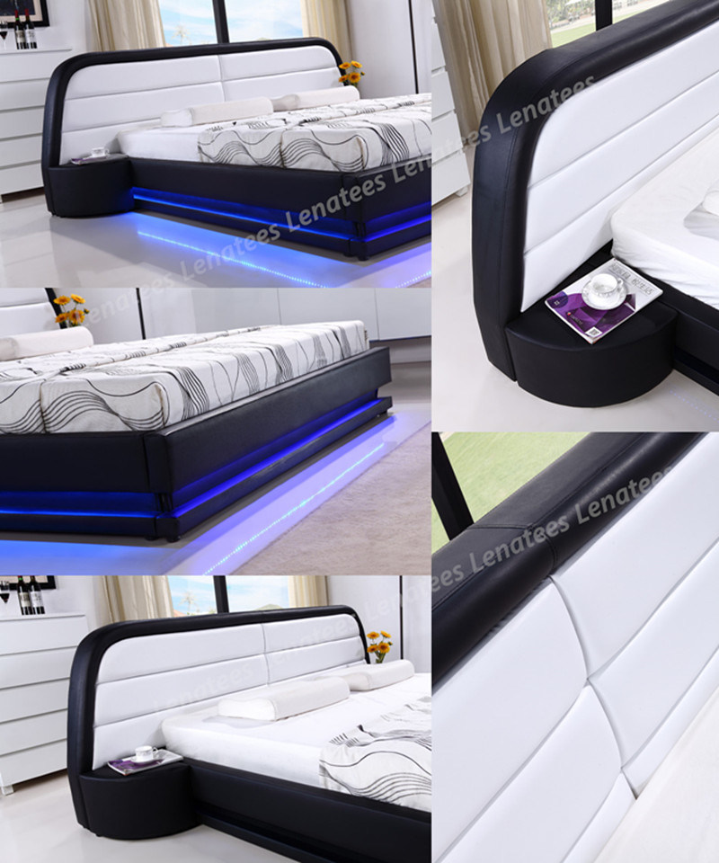 Ck013 Unique Design LED Bed with Headboard