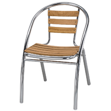 Commercial Restaurant Outdoor Aluminum Wooden Chair (DC-06307)