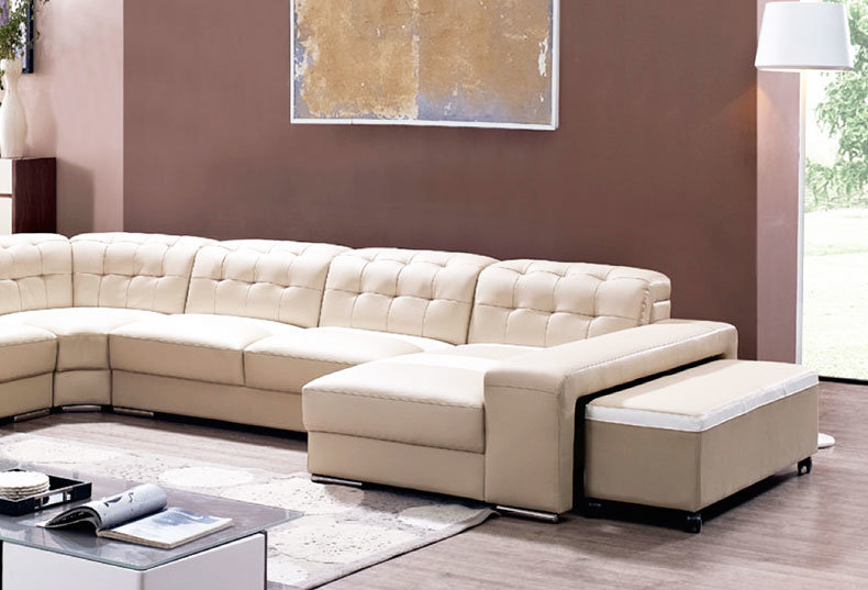 766 Modern Leather Comfortable Sectional Sofa