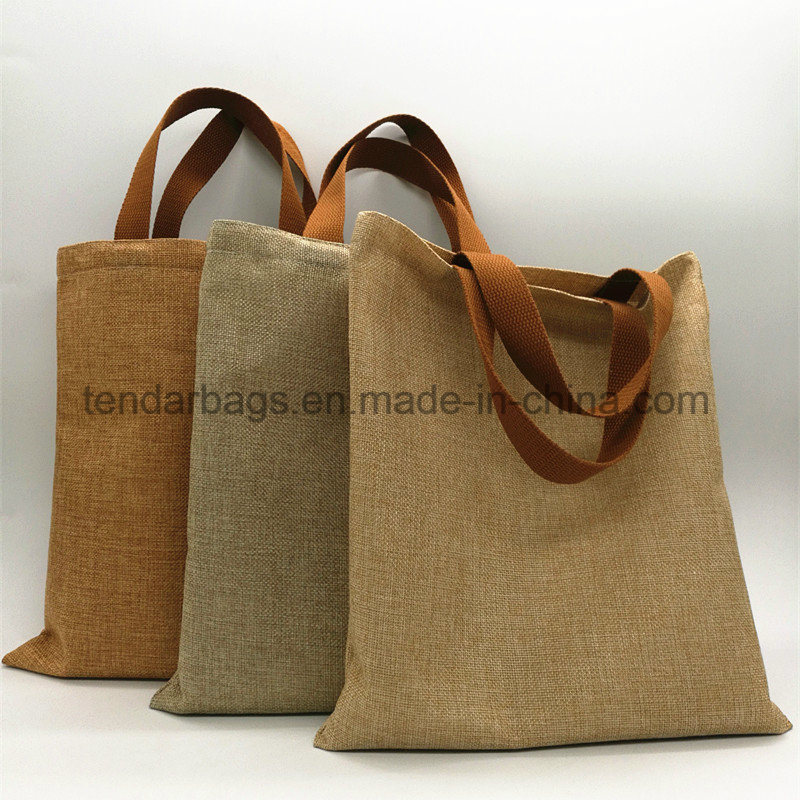 PE Baking Jute Shopping Bag with Cotton Rope Handle