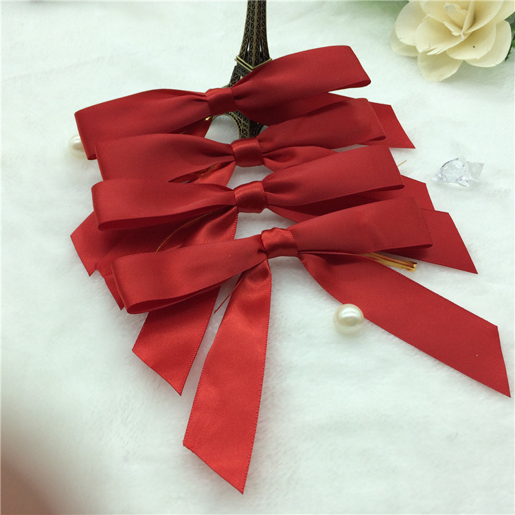 Pre-Tied Satin Ribbon Bow with Elastic Loop for decoration