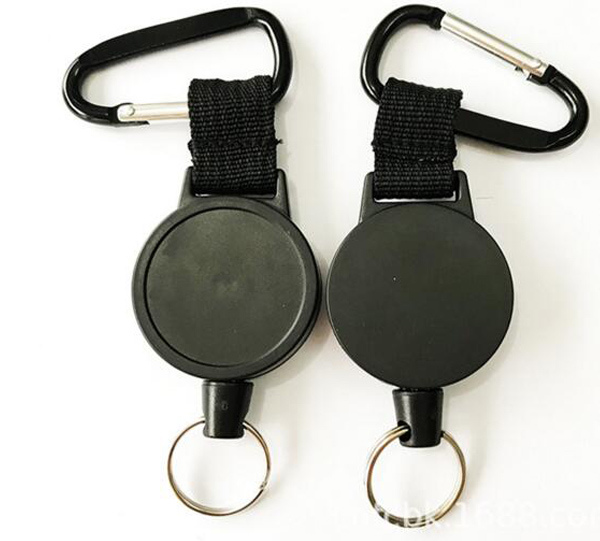 Heavy Duty Metal Retractable ID Key Ring Holder with Belt