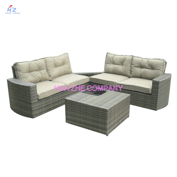 Hz-Bt134 Outdoor Backyard Wicker Rattan Patio Furniture Sofa Sectional Couch Set - Sea Blue