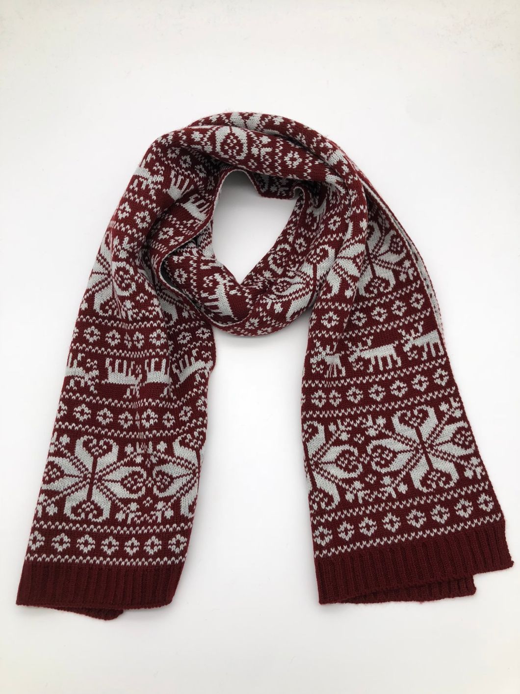 Men's Knitted Acrylic Best Seller High Quality Jacquard Scarf