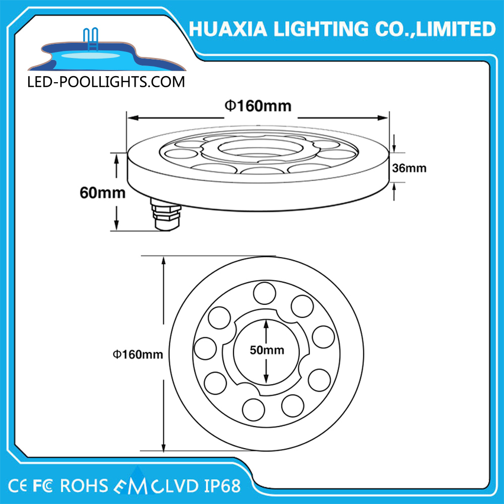 Underwater Light 27W LED Fountain Light LED Swimming Pool Lgiht