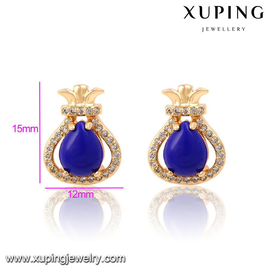 Colorful Opal Stud Earrings Elegant Ladies Jewelry Water Drop Shaped Earrings for Wholesale