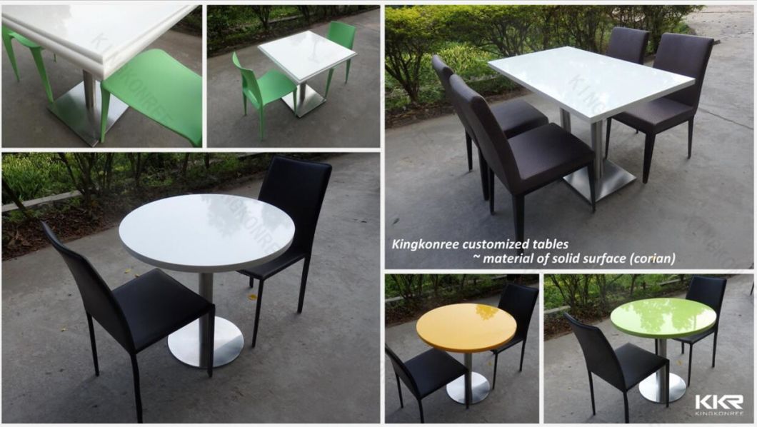 Square Solid Surface Marble Dining Table with Chairs (T1705182)