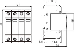 Cau4 - 20 D Type 385V T2 Surge Protective Device SPD 1p