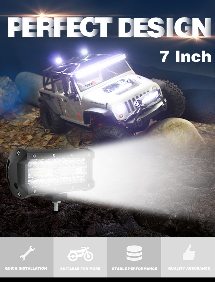 Mini LED Light Bar 7inch 120W 4X4 off Road 24 Volt LED Light Bar