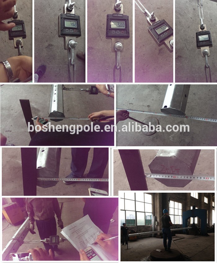 100% Penetration Welding Galvanized Electric Steel Pole