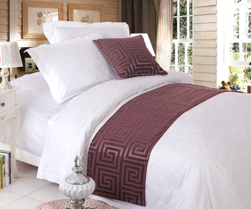 Factory Sale 100% Cotton Luxury King Size Hotel Bed Runner (JRD636)