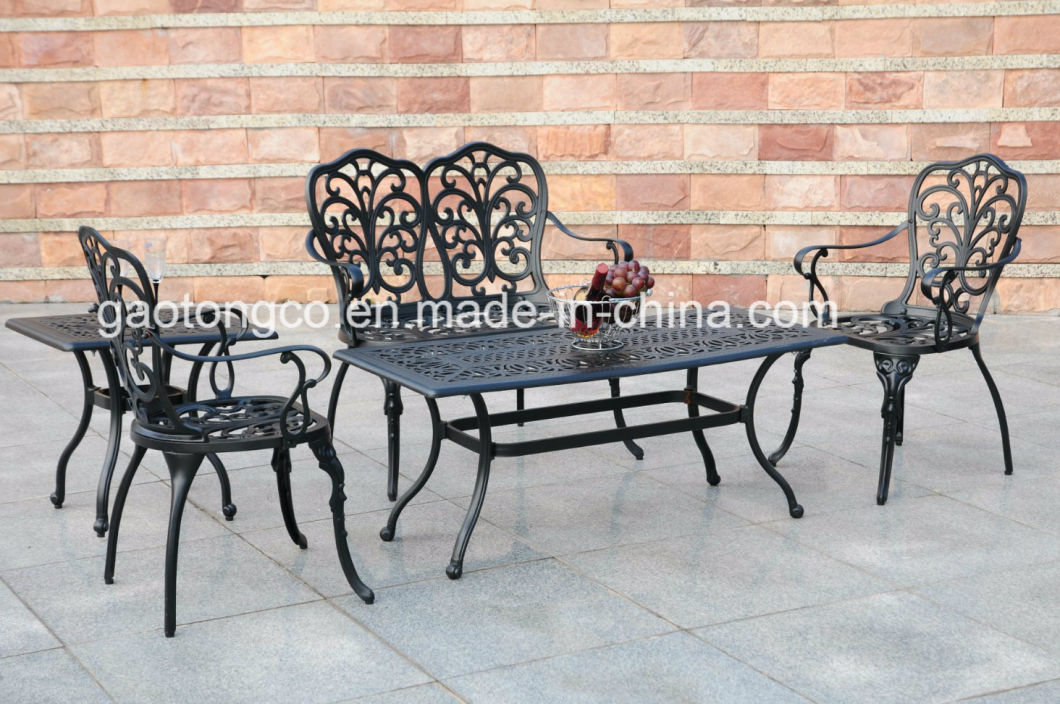 3 Pieces All Weather Outdoor Patio Cast Aluminum Garden Furniture Table Chair