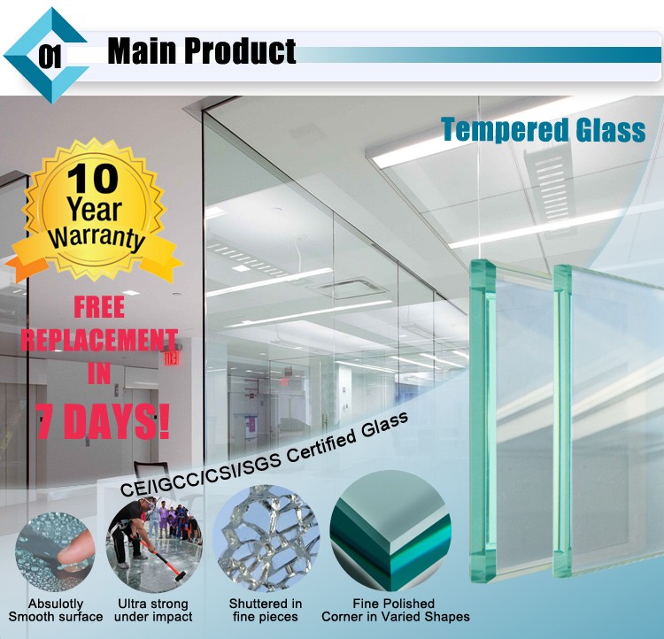 Vidrio templado transparente Clear Toughened Glass