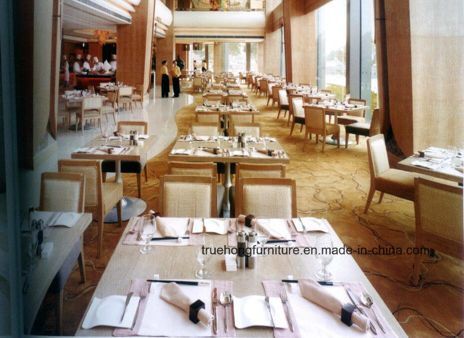 Famous Sheraton Hotel Restaurant Furniture Oak Wood Hotel Dining Chair and Table