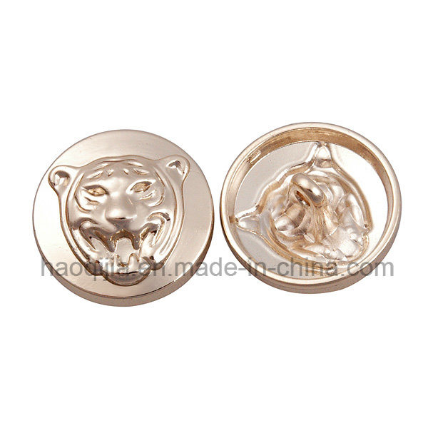 Zinc Alloy Button with Tiger Head Logo